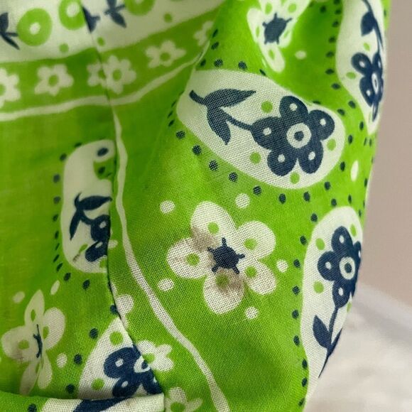 Vintage 60’s Bob Atkinson Lime Green Bandana print Mini Dress S - Picture 6 of 13